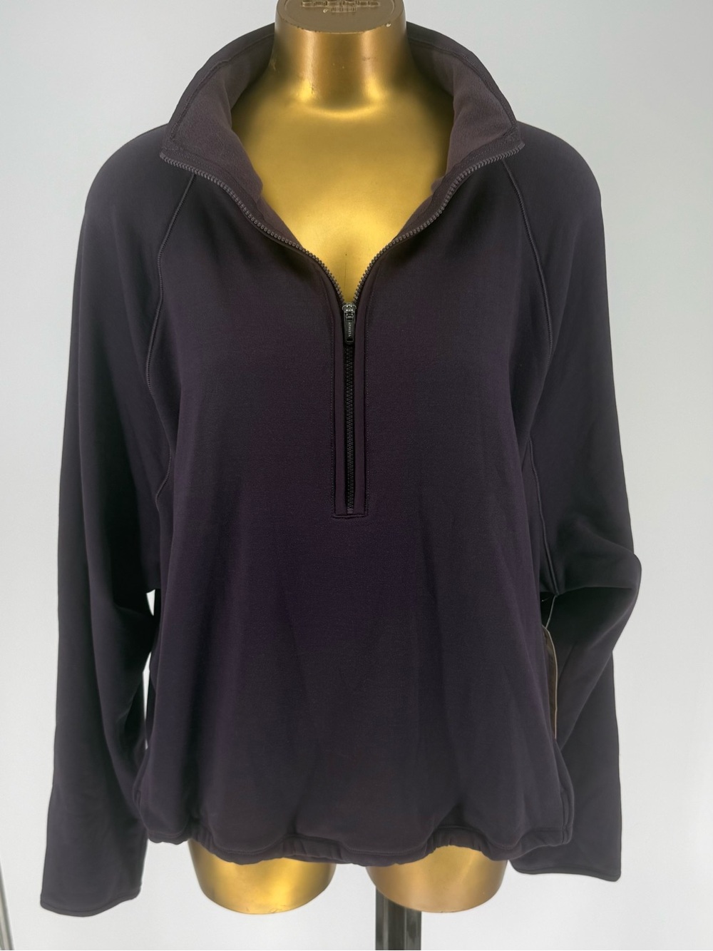 Athleta Half-Zip Pullover Sweatshirt - Deep Plum/dark purple Size 1X